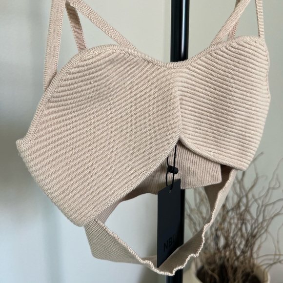 NWT NBD Cream Knit Bralette Top - Picture 5 of 7
